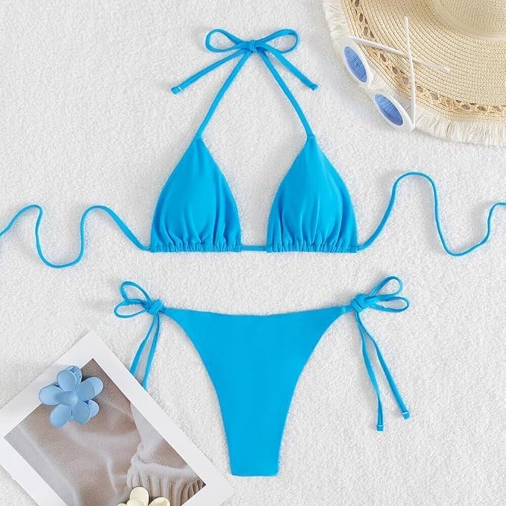 Bikini Swimsuits Light Blue - Picture 5 of 8